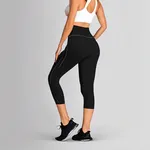 black 3/4 length leggings image